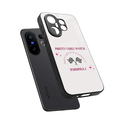 Racing Babe sleek vivo x200 fe cover with tempered glass back and TPU edges