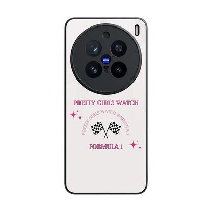 Racing Babe back phone cover | glass case for vivo x200 pro