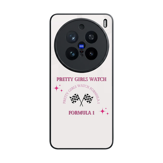 Racing Babe back phone cover | glass case for vivo x200 pro