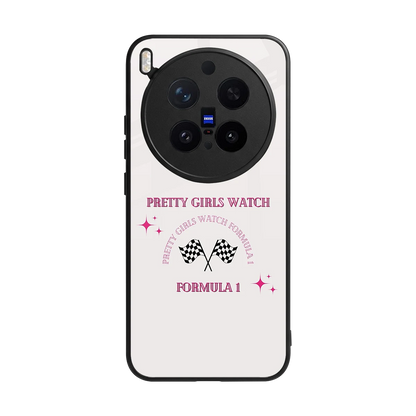 Racing Babe back phone cover | glass case for vivo x300 pro