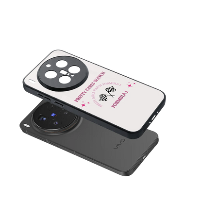 Racing Babe sleek vivo x300 pro cover with tempered glass back and TPU edges