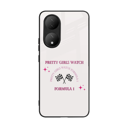 Racing Babe back phone cover | glass case for Vivo-y100