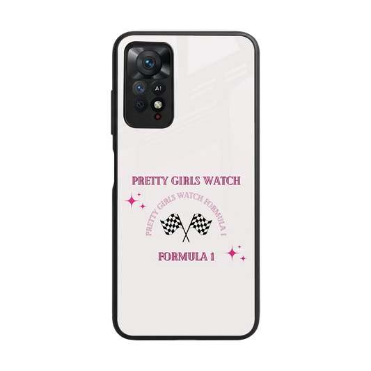 Racing Babe back phone cover | glass case for redmi note 11 pro