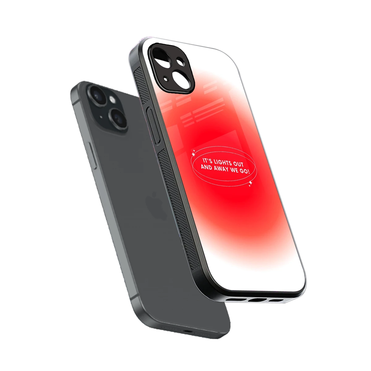 Racing Spirit sleek iphone 14 plus cover with tempered glass back and TPU edges