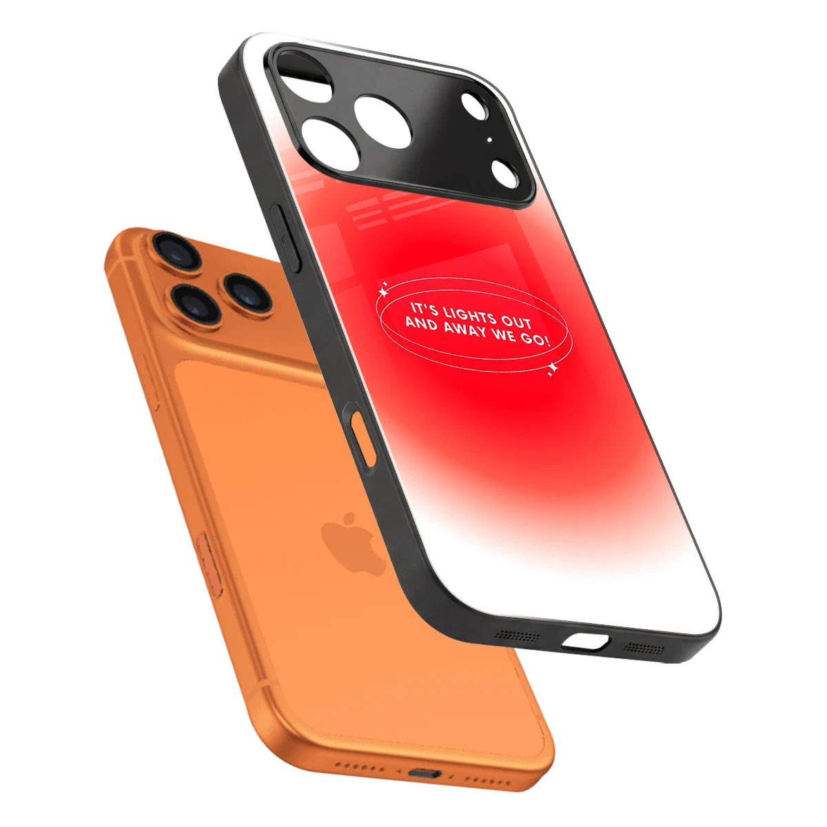 Racing Spirit sleek iphone 17 pro cover with tempered glass back and TPU edges
