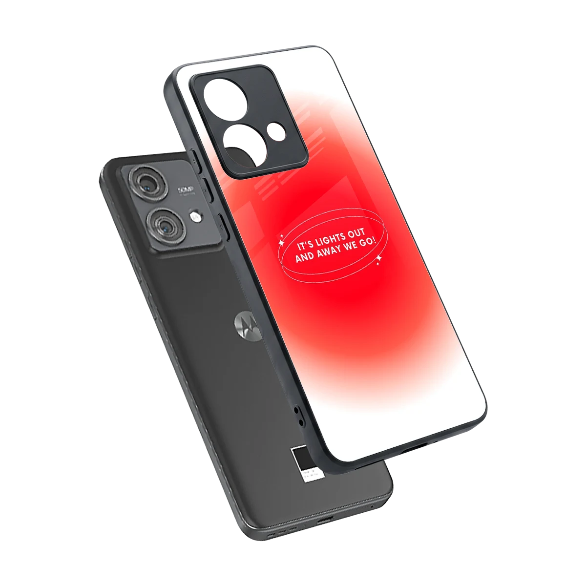 Racing Spirit sleek motorola edge 40 neo 5g cover with tempered glass back and TPU edges