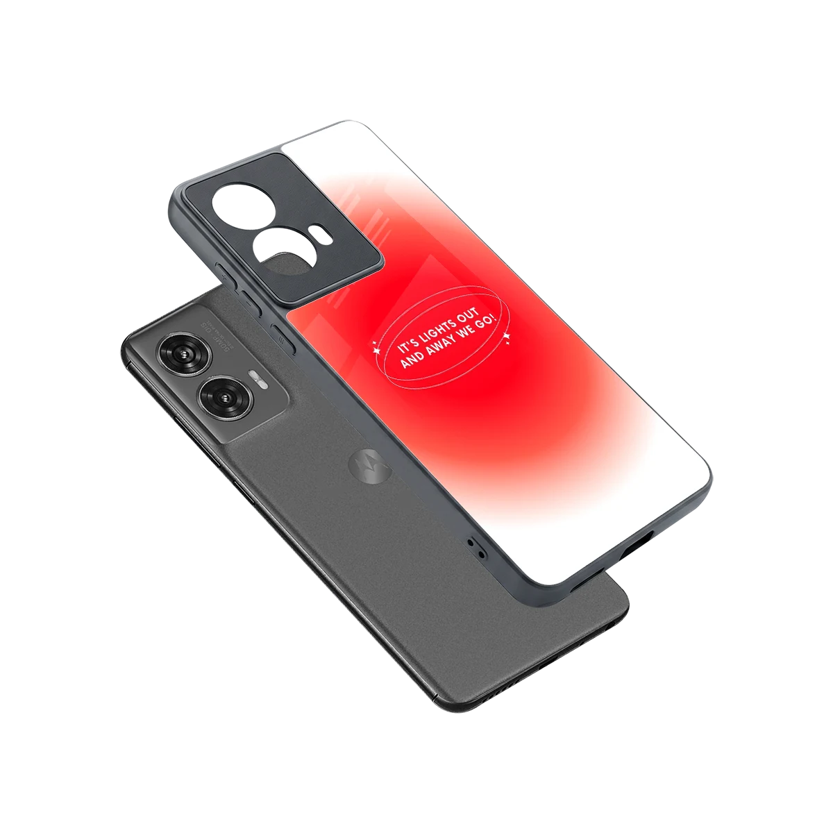 Racing Spirit sleek motorola edge 50 fusion cover with tempered glass back and TPU edges