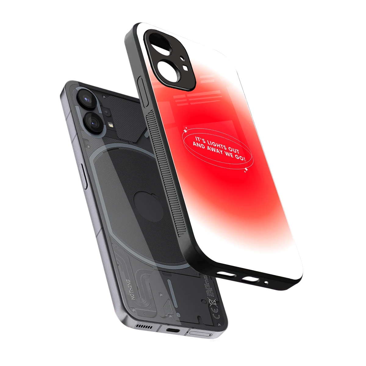 Racing Spirit sleek nothing phone 1 cover with tempered glass back and TPU edges
