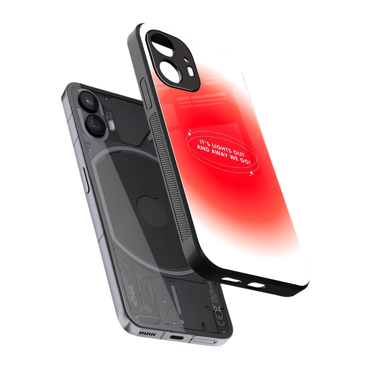 Racing Spirit sleek nothing phone 2 cover with tempered glass back and TPU edges
