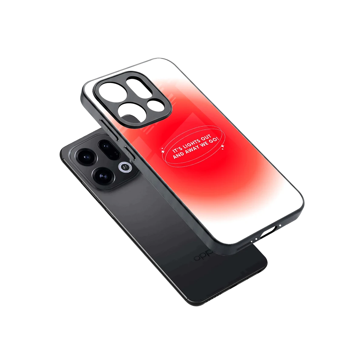 Racing Spirit sleek oppo find x9 cover with tempered glass back and TPU edges