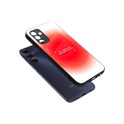 Racing Spirit sleek samsung galaxy m14 5g cover with tempered glass back and TPU edges