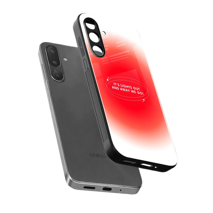 Racing Spirit sleek samsung galaxy m56 5g cover with tempered glass back and TPU edges