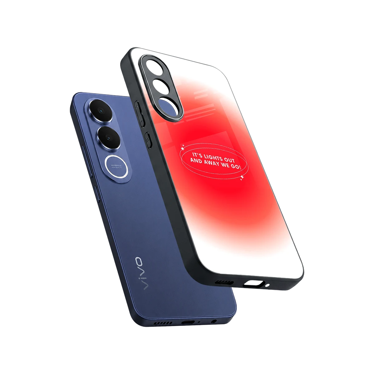 Racing Spirit sleek vivo v70 fe cover with tempered glass back and TPU edges