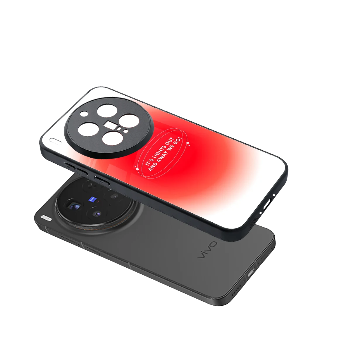 Racing Spirit sleek vivo x300 pro cover with tempered glass back and TPU edges