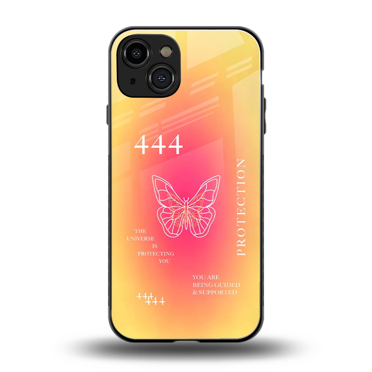 Radiant 444 back phone cover | glass case for iphone 15