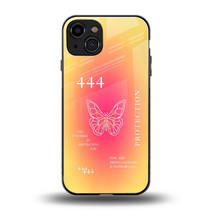 Radiant 444 back phone cover | glass case for iphone 15