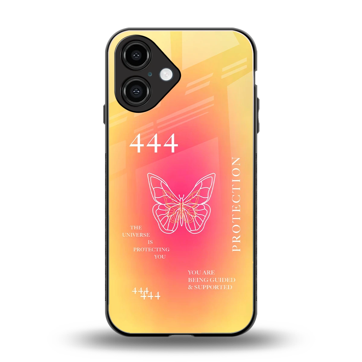 Radiant 444 back phone cover | glass case for iphone 16
