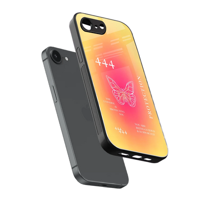 Radiant 444 sleek iphone 16e cover with tempered glass back and TPU edges