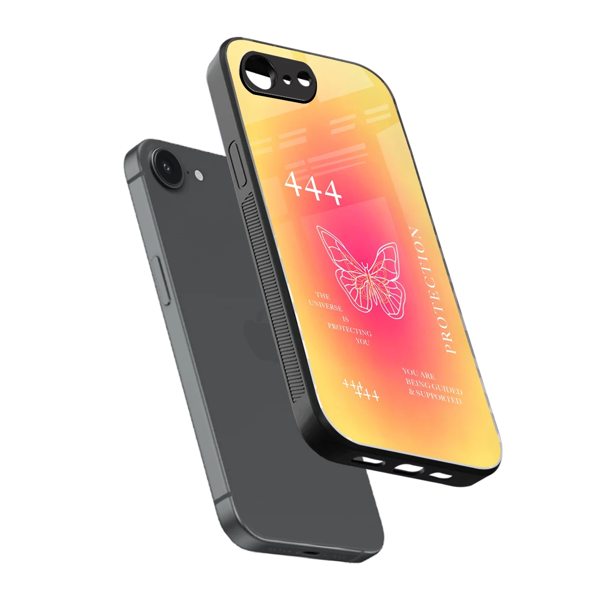 Radiant 444 sleek iphone 17e cover with tempered glass back and TPU edges
