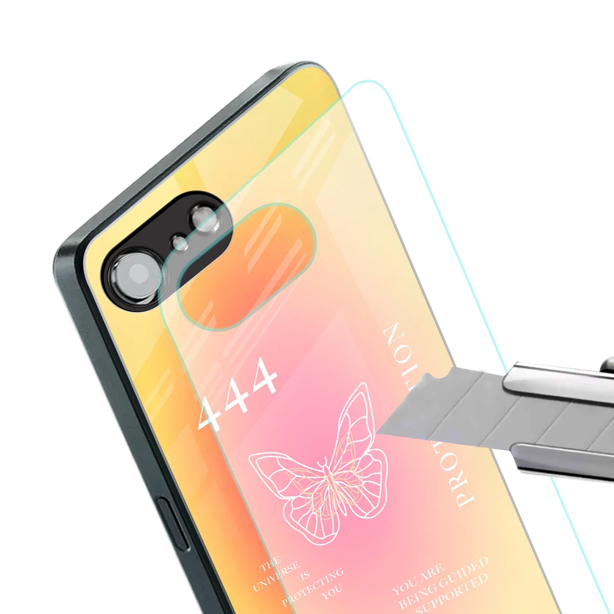Radiant 444 stylish phone case for iphone 17e | glossy glass and slim fit