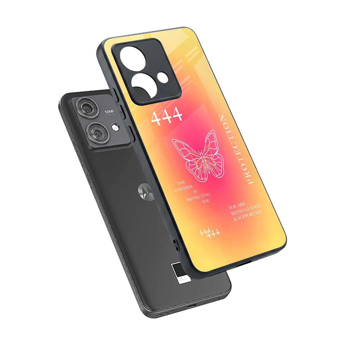 Radiant 444 sleek motorola edge 40 neo 5g cover with tempered glass back and TPU edges