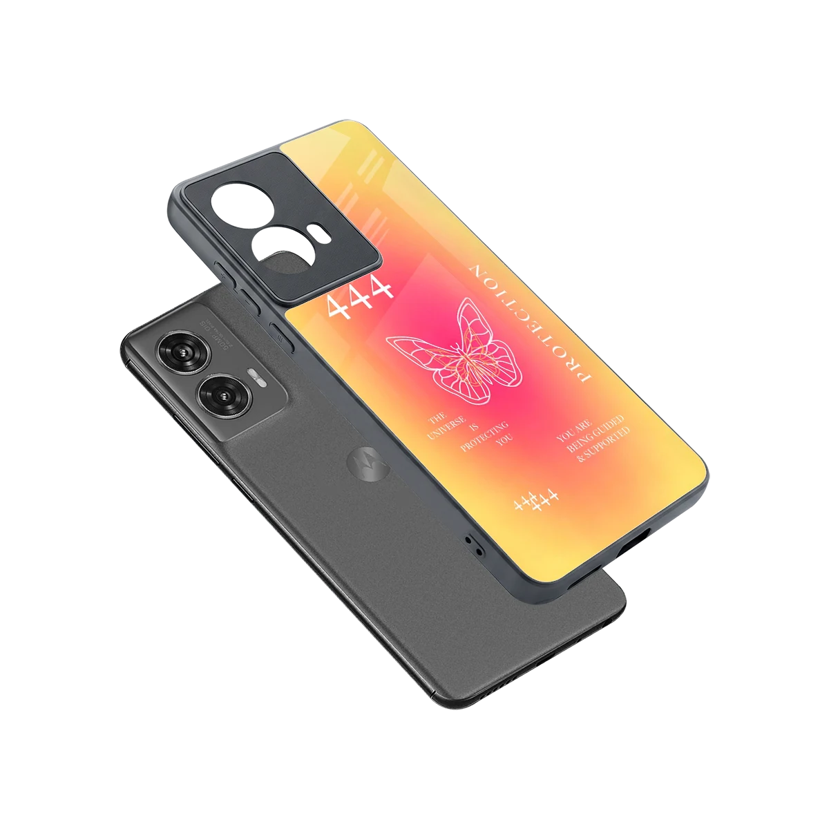 Radiant 444 sleek motorola edge 50 fusion cover with tempered glass back and TPU edges