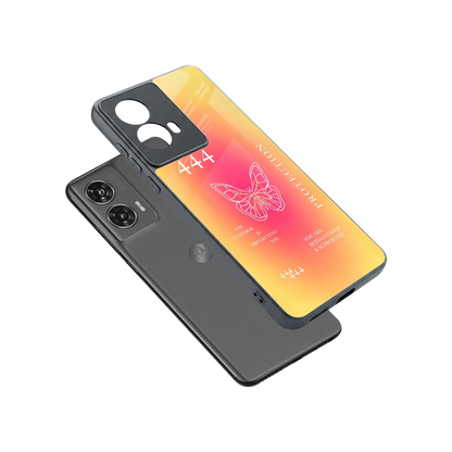 Radiant 444 sleek motorola edge 50 fusion cover with tempered glass back and TPU edges