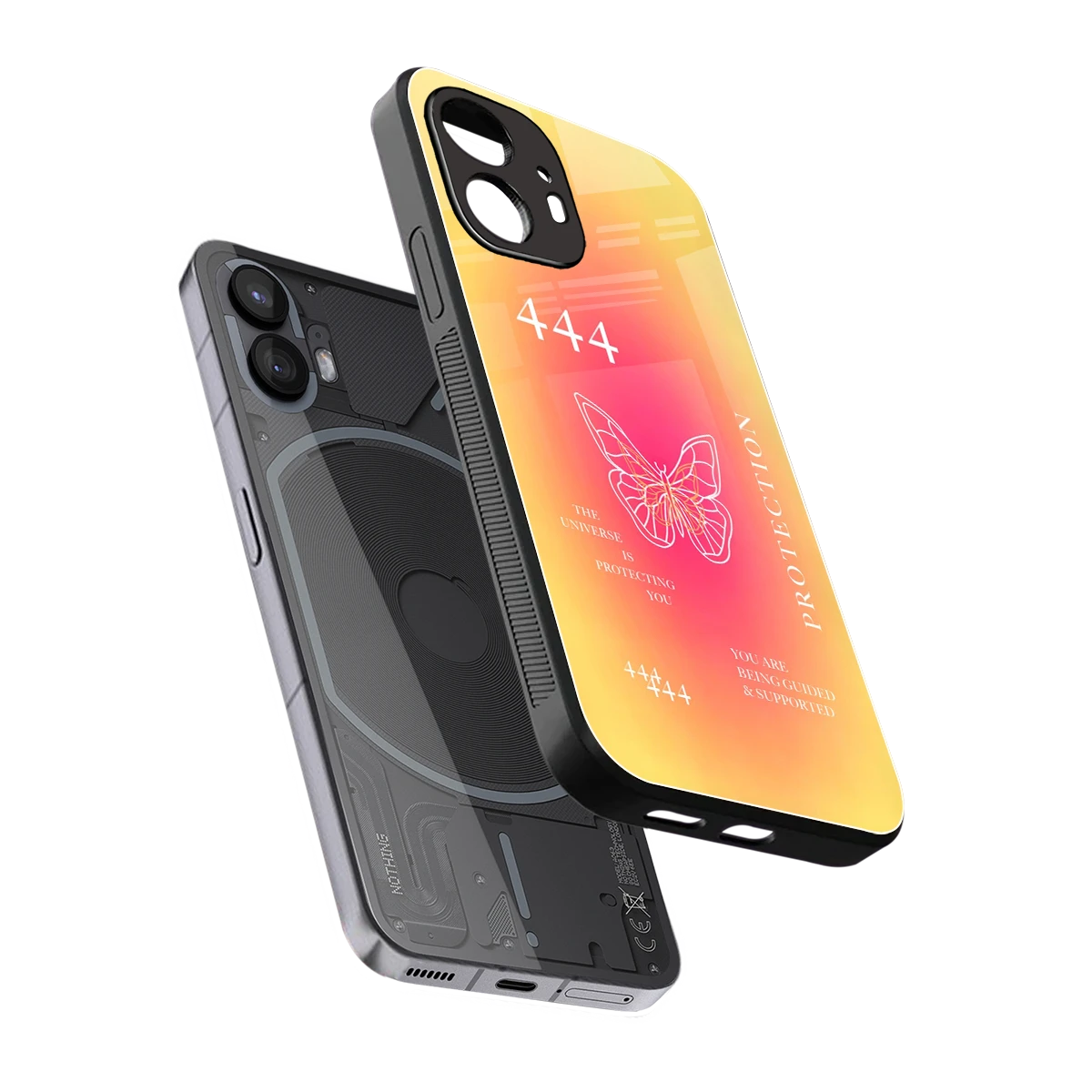 Radiant 444 sleek nothing phone 2 cover with tempered glass back and TPU edges