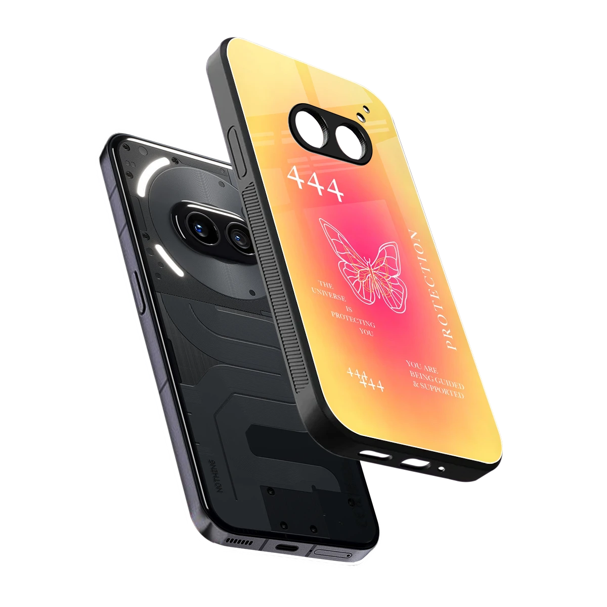 Radiant 444 sleek nothing phone 2a plus cover with tempered glass back and TPU edges