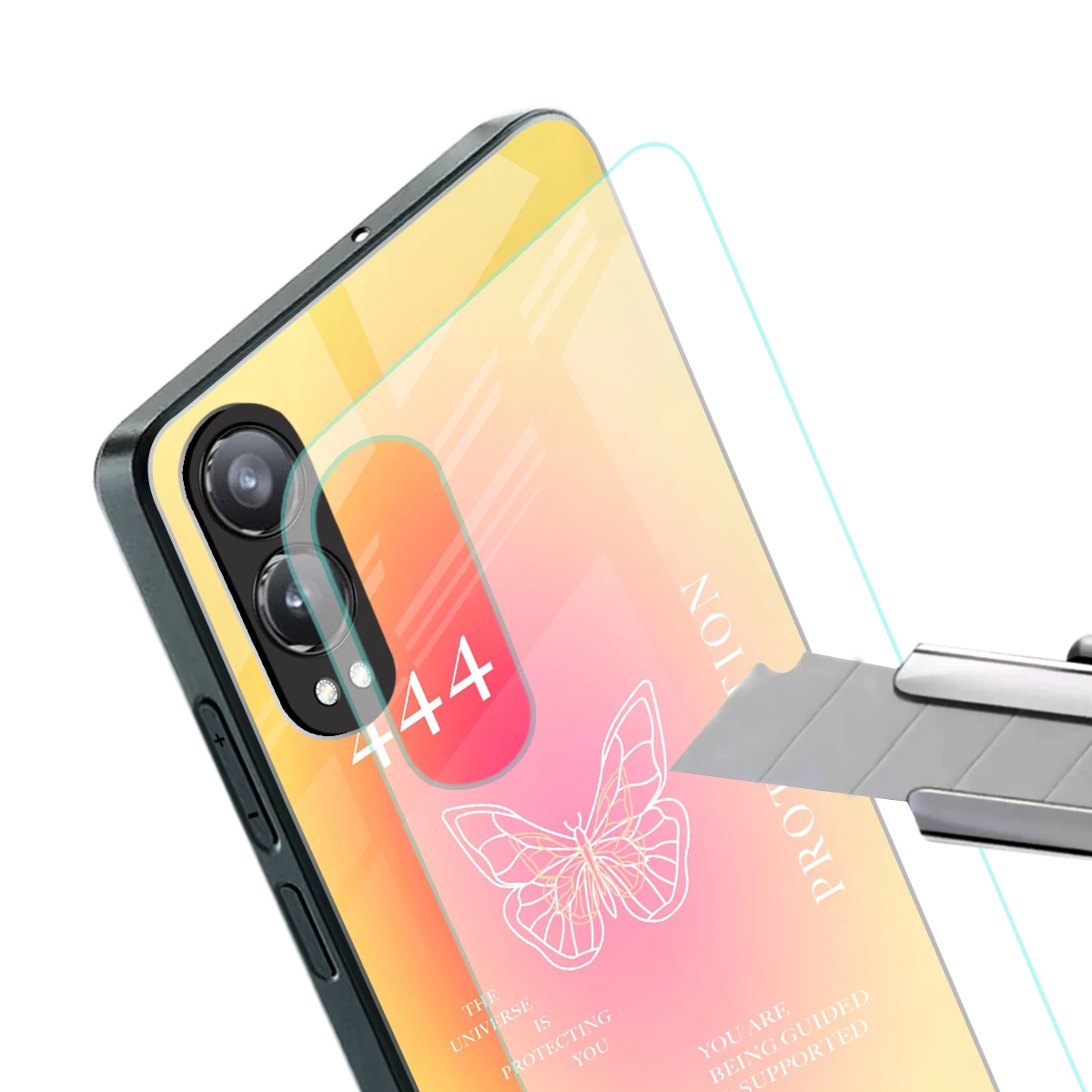 Radiant 444 stylish phone case for oneplus nord ce 4 lite | glossy glass and slim fit