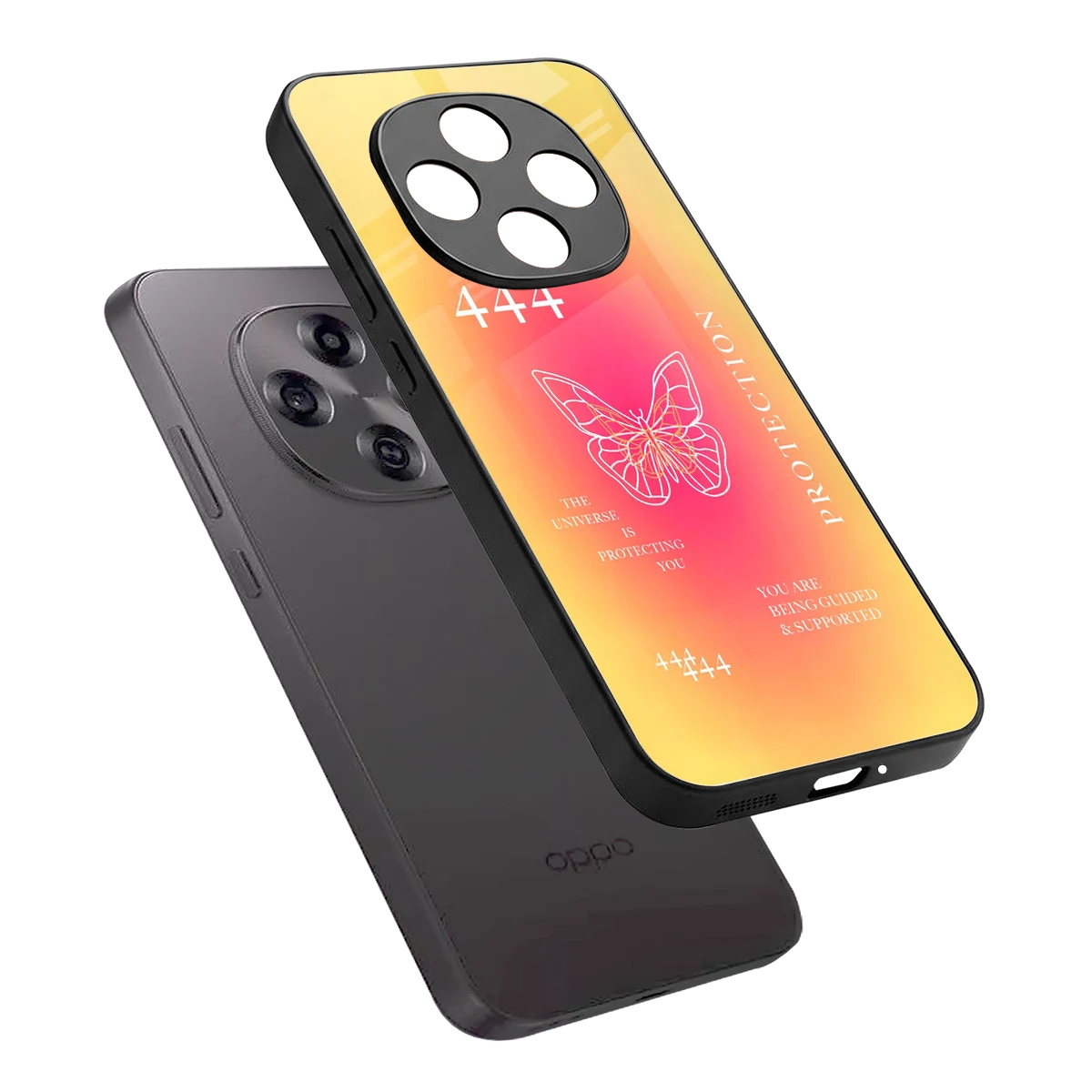 Radiant 444 sleek oppo f31 pro 5g cover with tempered glass back and TPU edges