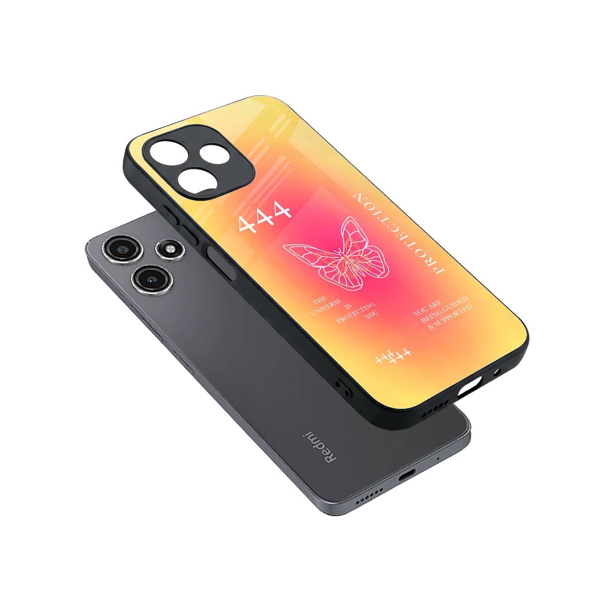 Radiant 444 sleek redmi 12 5g cover with tempered glass back and TPU edges