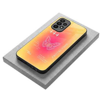 Radiant 444 stylish phone case for samsung galaxy a23 | glossy glass and slim fit