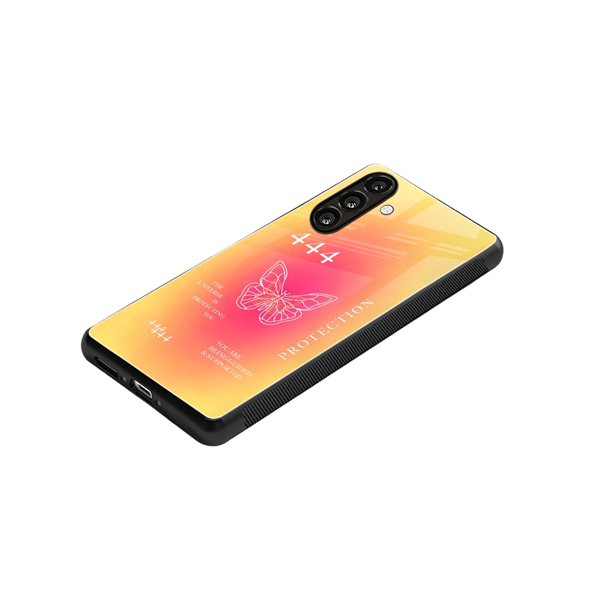 Radiant 444 stylish phone case for samsung galaxy a55 5g | glossy glass and slim fit