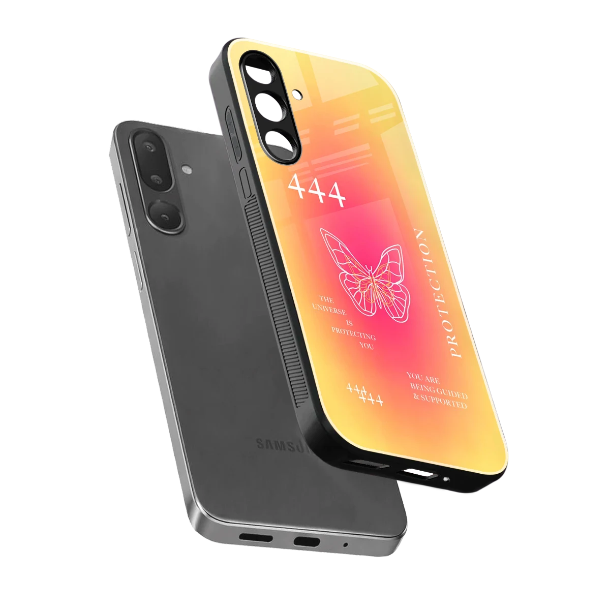 Radiant 444 sleek samsung galaxy m36 5g cover with tempered glass back and TPU edges
