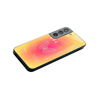 Radiant 444 stylish phone case for samsung galaxy s22 | glossy glass and slim fit