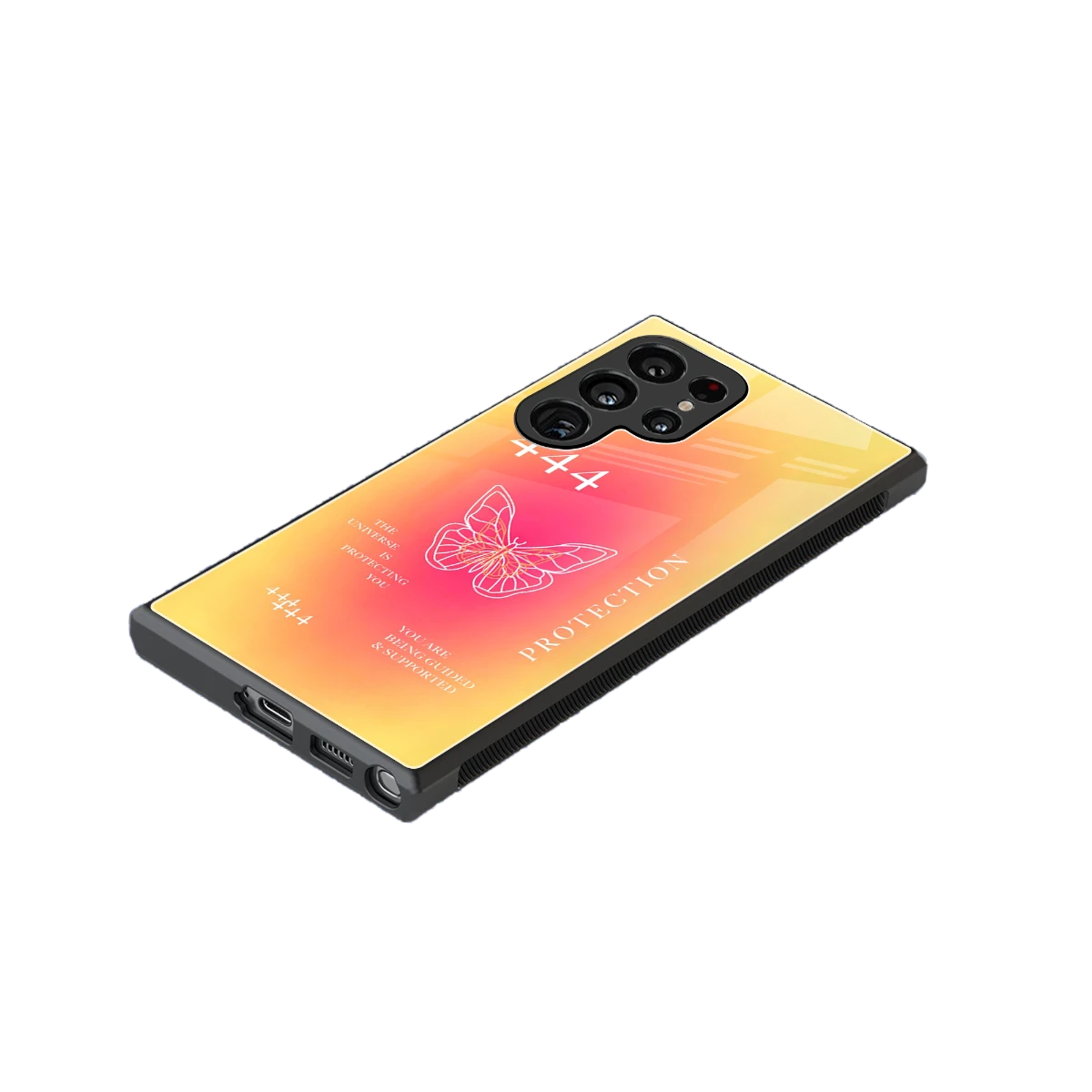 Radiant 444 stylish phone case for samsung galaxy s24 ultra | glossy glass and slim fit