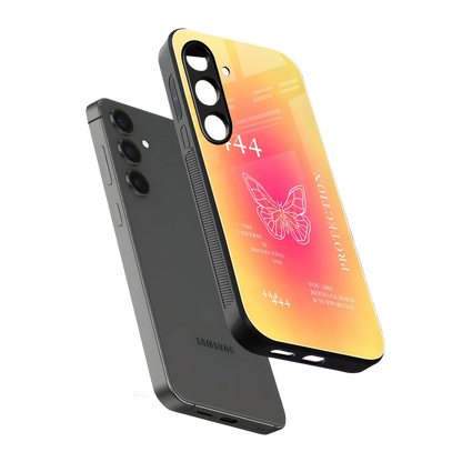 Radiant 444 sleek samsung galaxy s25 cover with tempered glass back and TPU edges