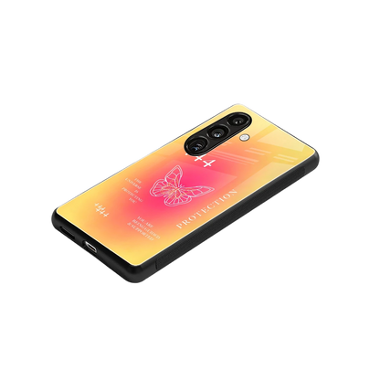 Radiant 444 stylish phone case for samsung galaxy s24 | glossy glass and slim fit