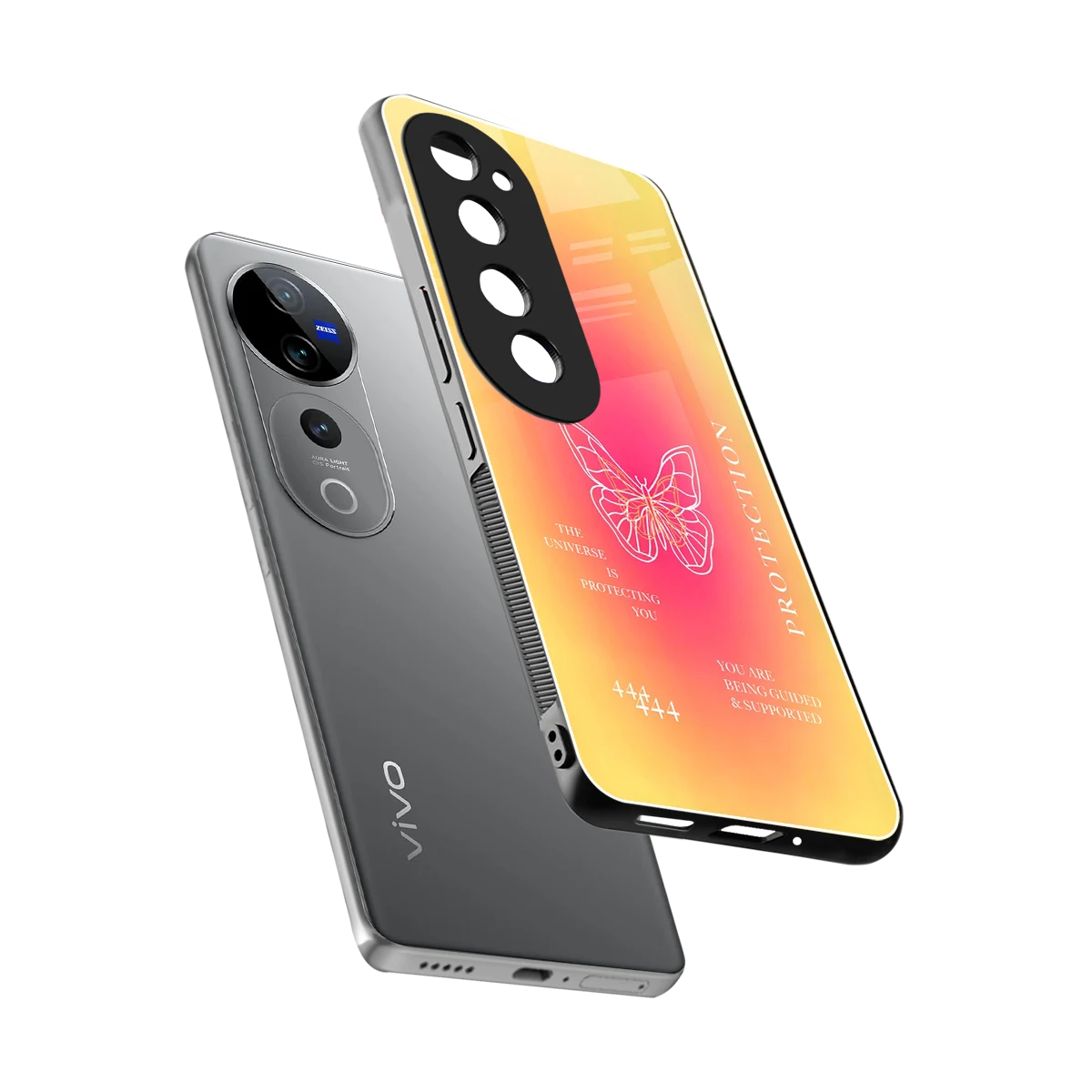 Radiant 444 sleek vivo v40 pro cover with tempered glass back and TPU edges