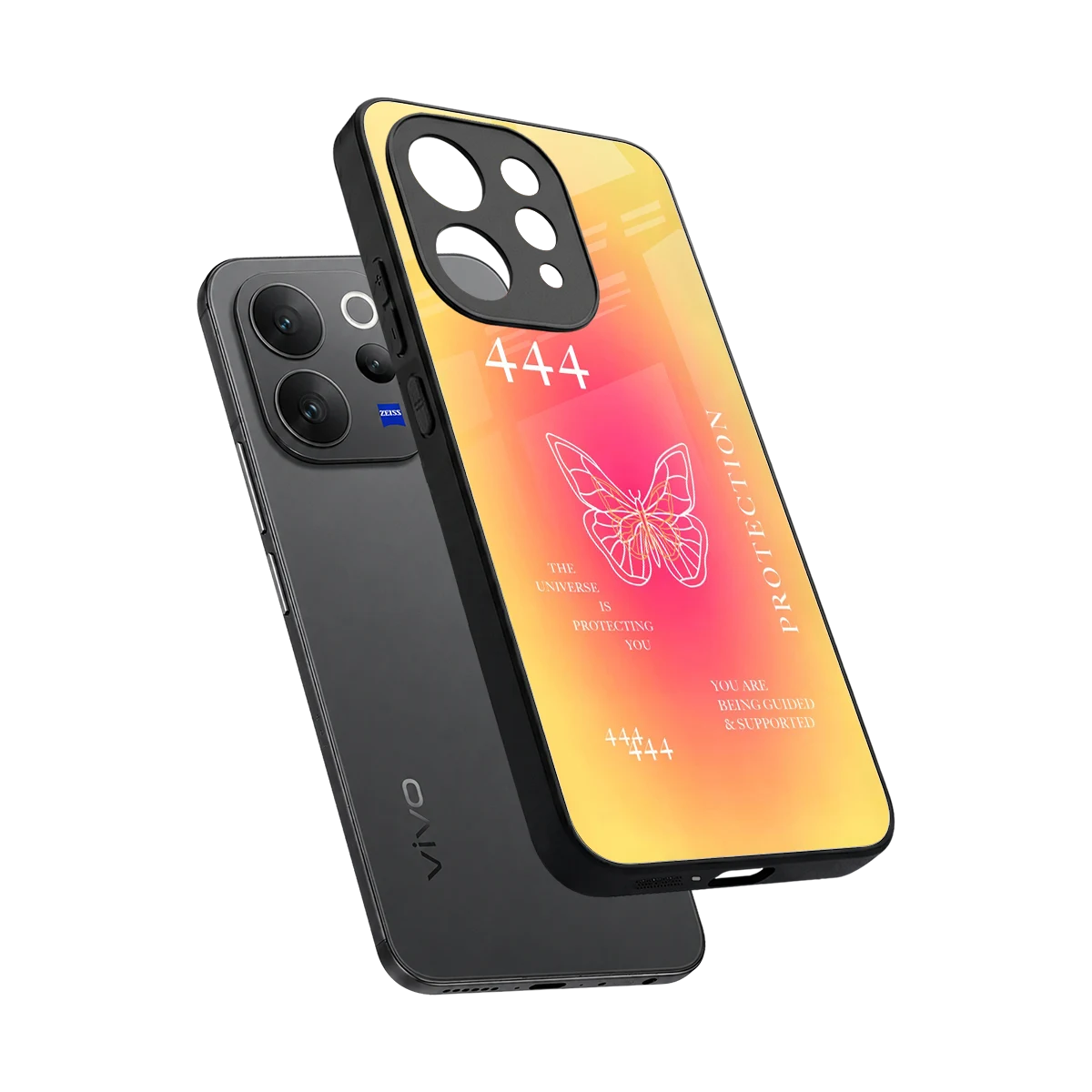 Radiant 444 sleek vivo v70 cover with tempered glass back and TPU edges
