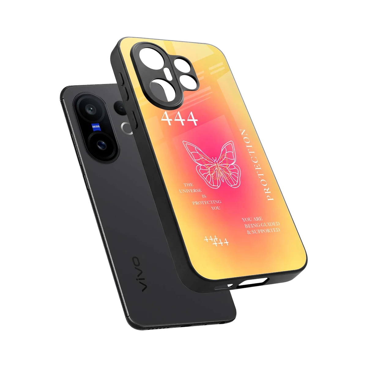 Radiant 444 sleek vivo x200 fe cover with tempered glass back and TPU edges
