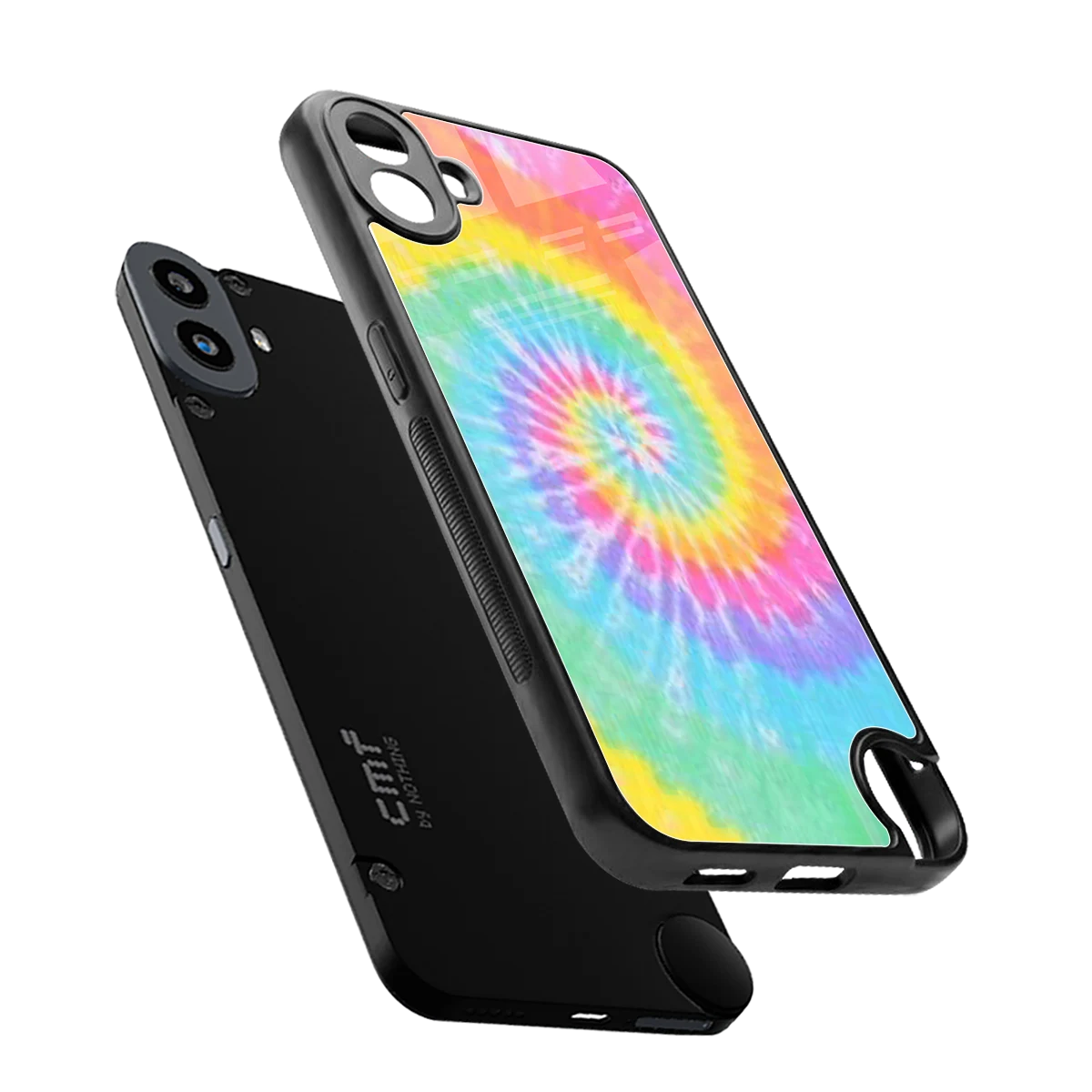 Rainbow sleek cmf nothing phone 1 cover with tempered glass back and TPU edges