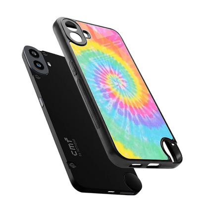 Rainbow sleek cmf nothing phone 1 cover with tempered glass back and TPU edges