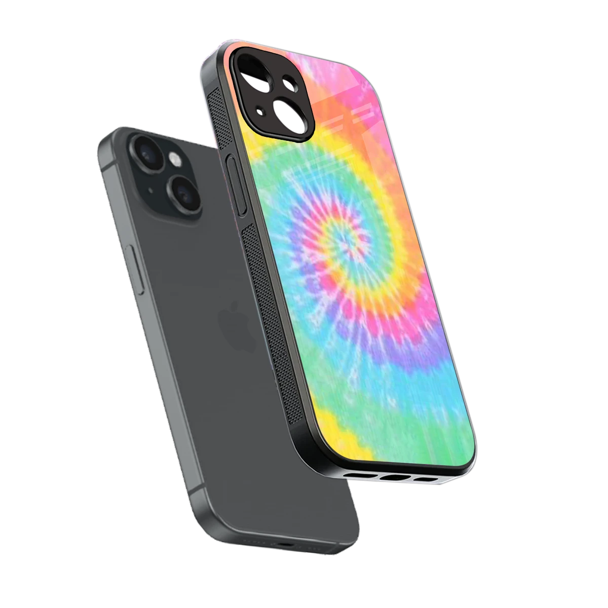 Rainbow sleek iphone 13 cover with tempered glass back and TPU edges