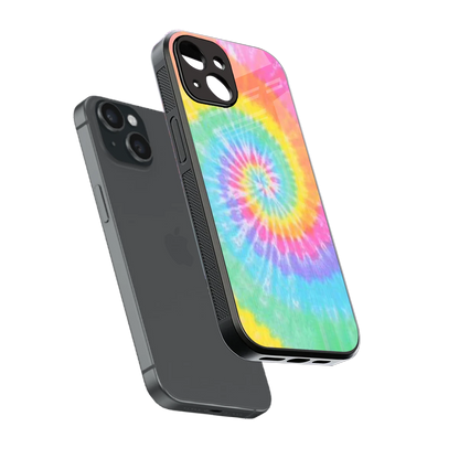 Rainbow sleek iphone 13 cover with tempered glass back and TPU edges