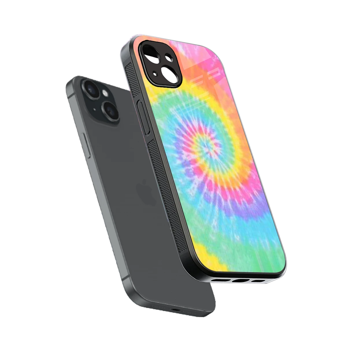 Rainbow sleek iphone 14 plus cover with tempered glass back and TPU edges