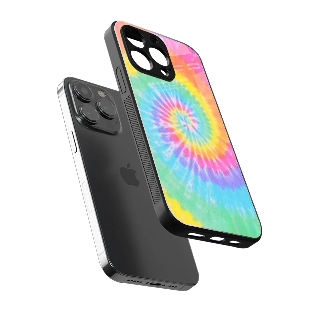 Rainbow sleek iphone 15 pro max cover with tempered glass back and TPU edges