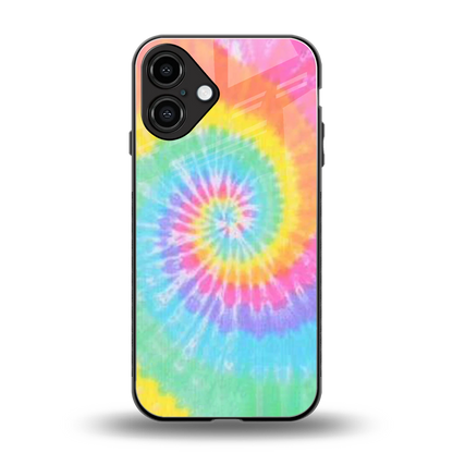 Rainbow back phone cover | glass case for iphone 16 plus