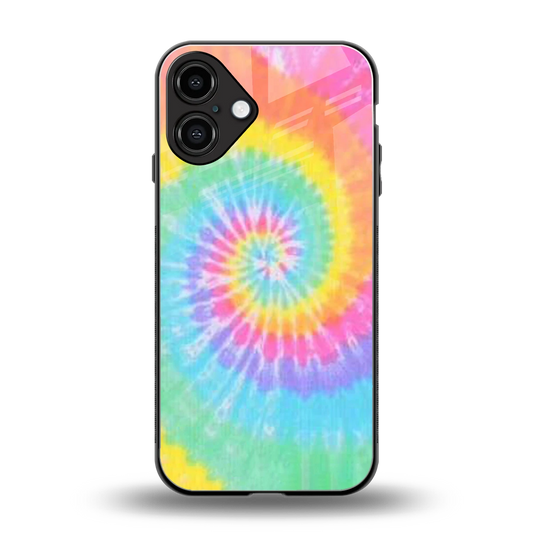 Rainbow back phone cover | glass case for iphone 16 plus